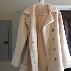 Frenchy Teddy Lined Double Breasted Coat